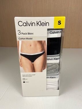 Calvin Klein 3-Pack Bikini Underwear - Black, Gray, White
